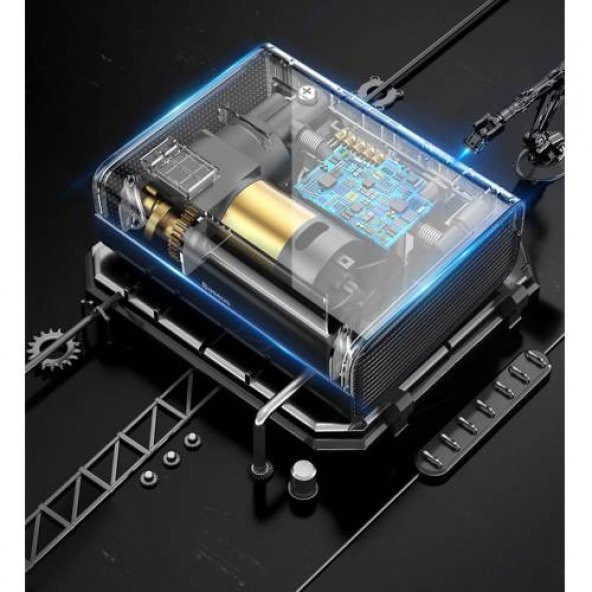 Baseus Otomatik Akıllı Araç lastik Şişirme Pompası Oto lastik Şişirme Pompası DC 12 Volt- Smart - 7