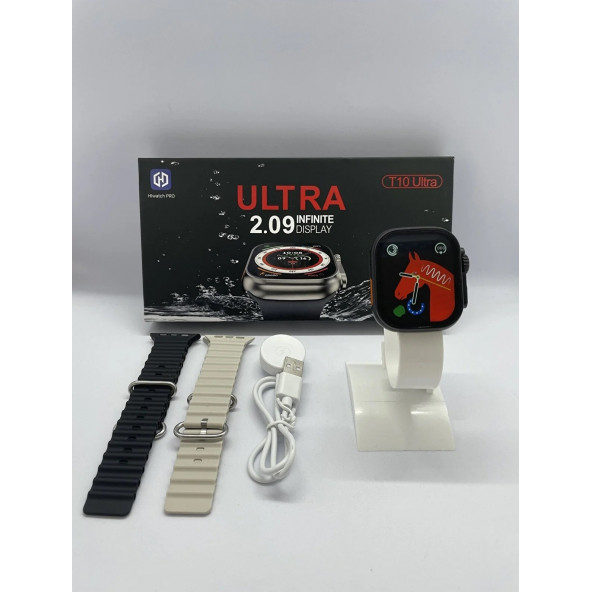 T10 Ultra Akıllı Saat Son Sürüm Kordon Kilitli Iosandroıd Uyumlu Kordon Hediyeli 2.09inç Büyük Ekran - 3