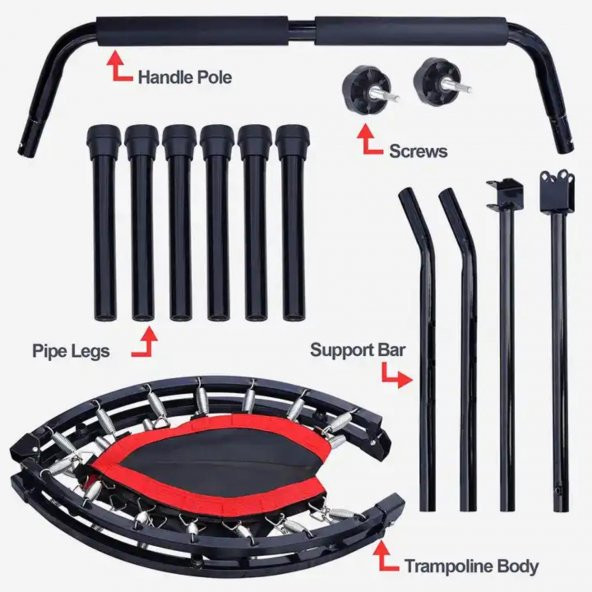 Trambolin 100 cm Fitness Ev Tipi Tutma Kollu Trampoline - 3