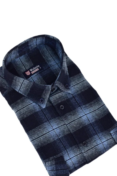 Erkek Pamuklu Kışlık Çift Cepli Kapaklı Gömlek BGL-ST03167 - Resim 11