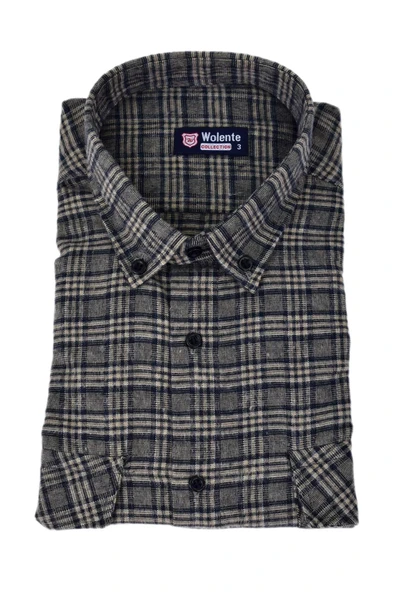 Erkek Pamuklu Kışlık Çift Cepli Kapaklı Gömlek BGL-ST03168 - Resim 12