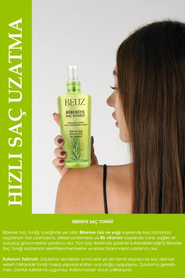 Beuz Biberiye Saç Toniği 200 Ml Hızlı ve Sağlıklı Saç Uzatma Etkili - 2
