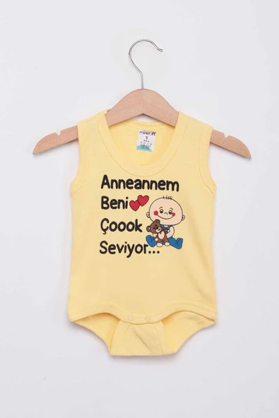 Anneannem Beni Çok Seviyor Bebek Zıbın | Sarı