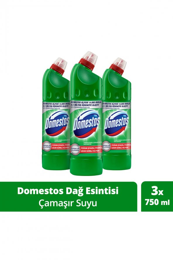 Çamaşır Suyu Yoğun Kıvamlı Maksimum Hijyen Dağ Esintisi 750 Ml X3 Adet