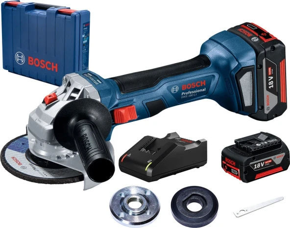 Bosch Gws 180 Li- 18 Volt 4 Amper Çift Batarya 125 mm Akülü Avuç Taşlama Makinesi