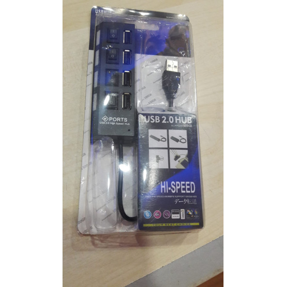 Platoon Pl-5714 4 Port Usb 2.0 Çoklayıcı Hub Anahtarlı Işıklı On Off Düğmeli