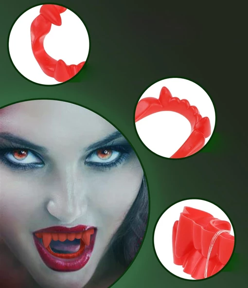 Drakula Vampir Dişi Kırmızı 1 Adet - Resim 2