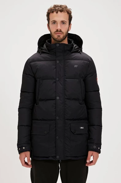 Bad Bear COLONEL PUFFER COAT Erkek Kaban Siyah S-XXL