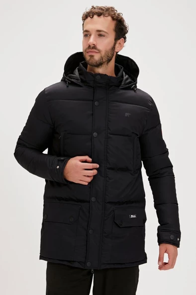 Bad Bear COLONEL PUFFER COAT Erkek Kaban Siyah S-XXL - 3