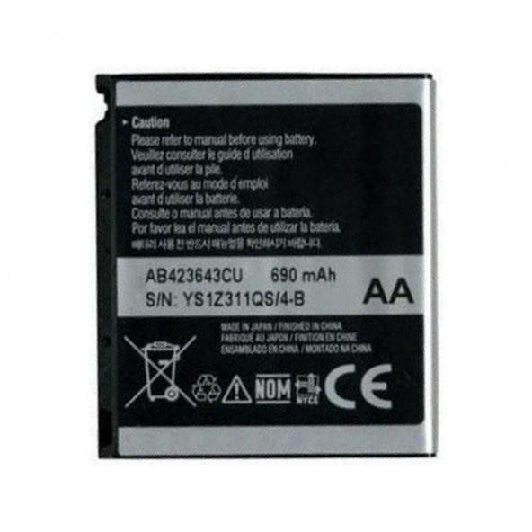 Samsung E840 U100 X820 X828 Pil Batarya AB423643CU - 1