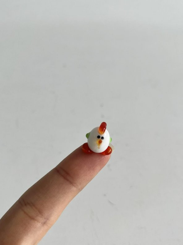 El Yapımı Mini Murano Cam Tavuk Biblo A138-02 - Resim 4