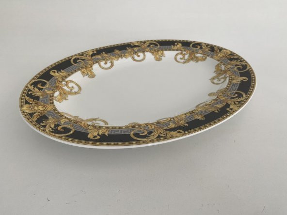 Versace Prestige Gala Oval Porselen Servis Tabağı 34 cm 19325-403637-12734 - 7