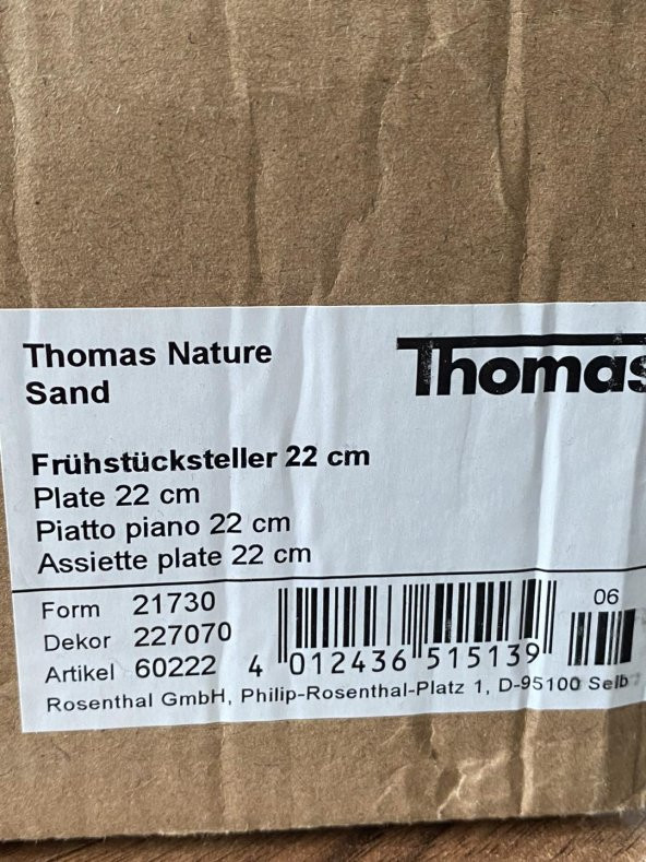 Thomas Nature Sand Düz Tabak 22cm 21730-227070-60222 1 Adet - 9