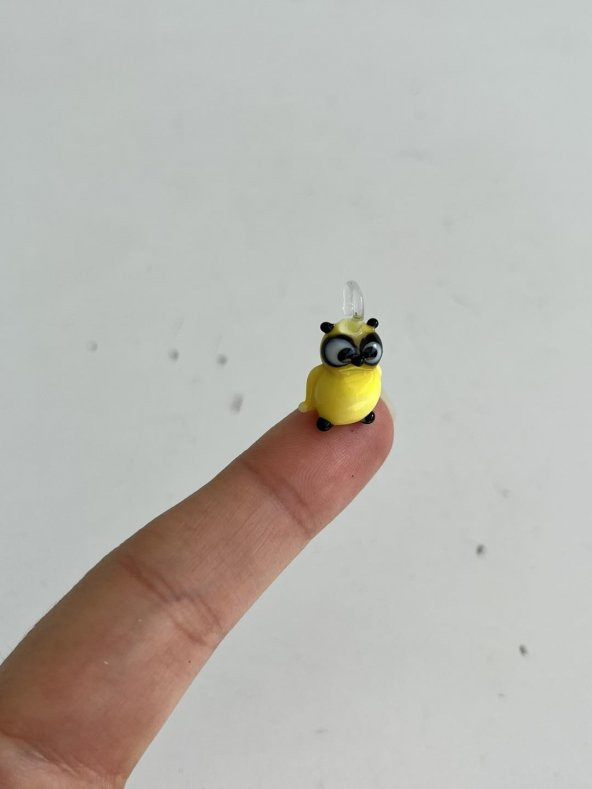 El Yapımı Mini Murano Cam Baykuş Biblo A141-01 - Resim 4