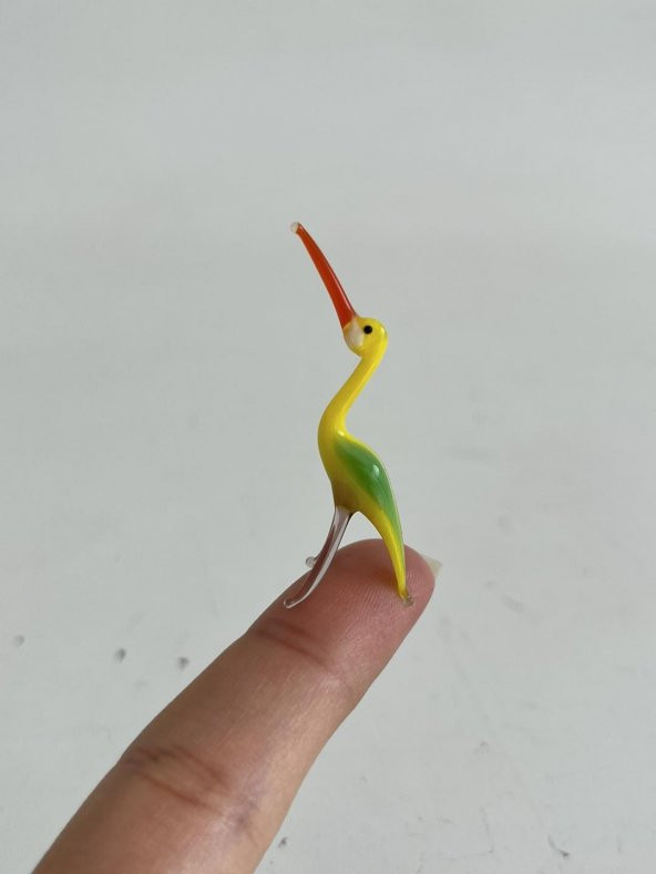 El Yapımı Mini Murano Cam Flamingo Biblo A140-01 - Resim 5