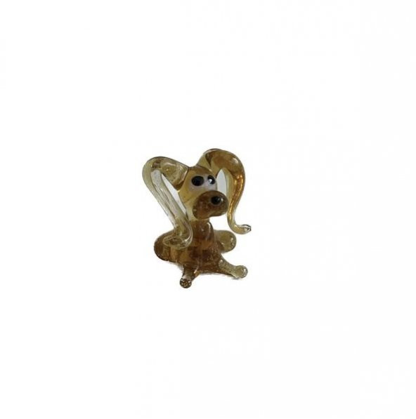 El Yapımı Mini Murano Cam Köpek Biblo A143-02