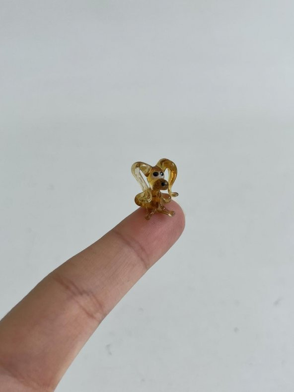 El Yapımı Mini Murano Cam Köpek Biblo A143-02 - Resim 5