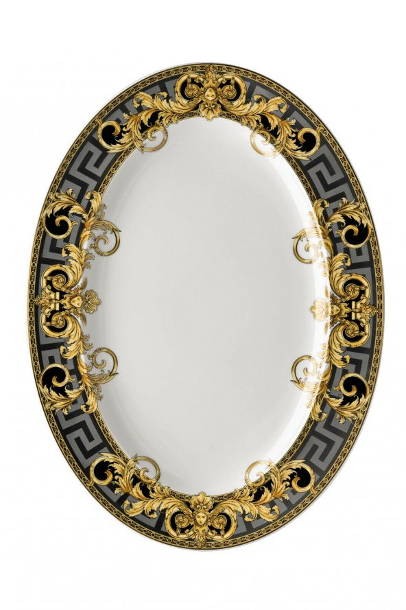 Versace Prestige Gala Oval Porselen Servis Tabağı 40 cm 19325-403637-12740 - 2