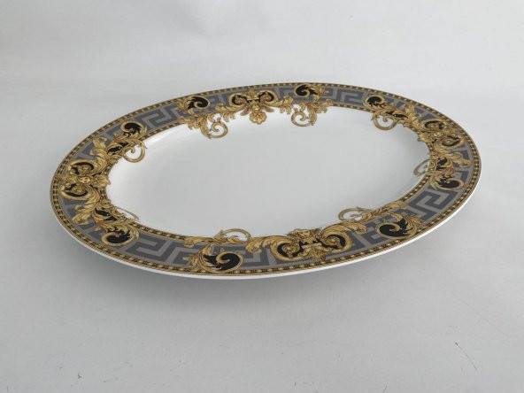 Versace Prestige Gala Oval Porselen Servis Tabağı 40 cm 19325-403637-12740 - 7
