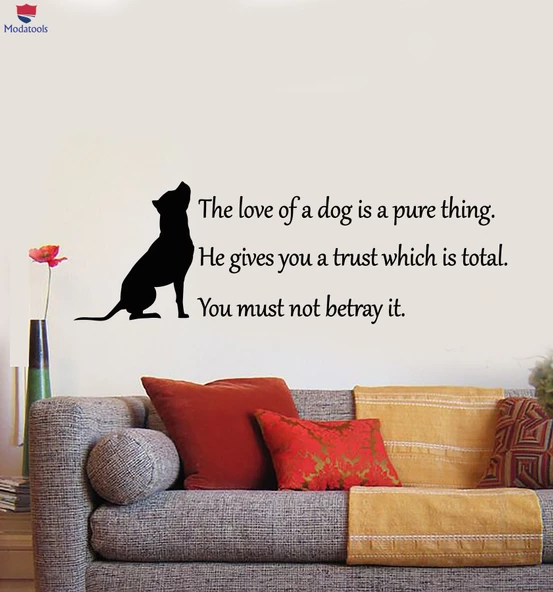 Oturma Odası, Ofis, Dükkan Duvar Sticker Köpek Lover Köpek Pet Alıntı Olumlu Kelimeler Cümle Çıkartmalar