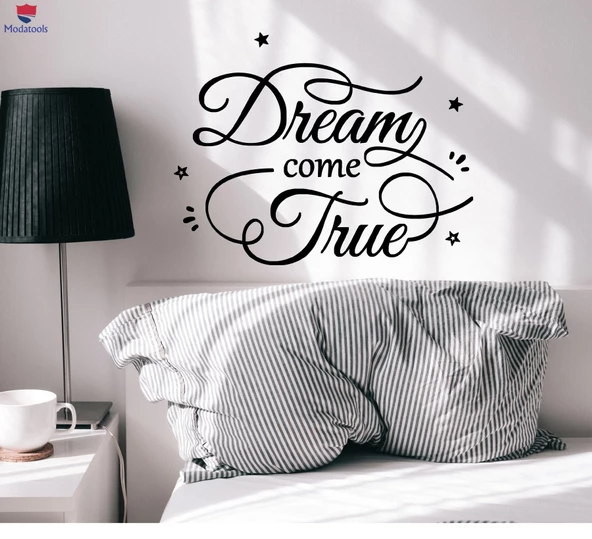 Oturma Odası, Ofis, Dükkan Duvar Sticker Rüya Gel Gerçek Mektuplar Motivasyon Alıntı Ev Dekor Çıkartmalar 22.5 inç x 22.5 inç
