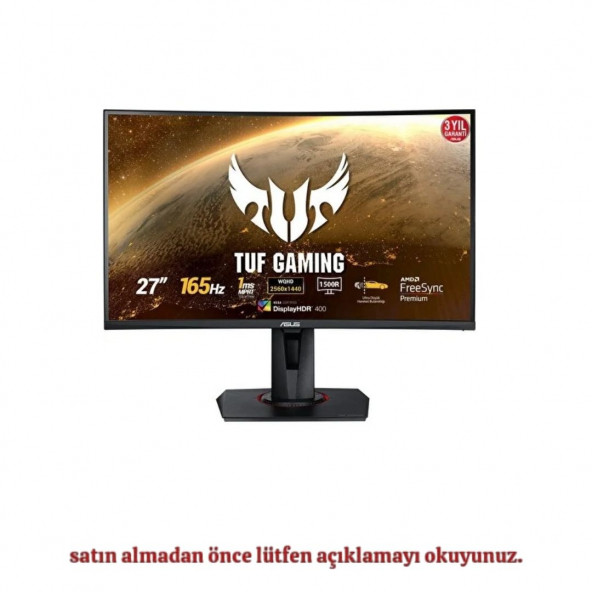 Asus Tuf Gaming VG27WQ 27" 165Hz 1ms (HDMI+Display) FreeSync 2K Curved Monitör - 1