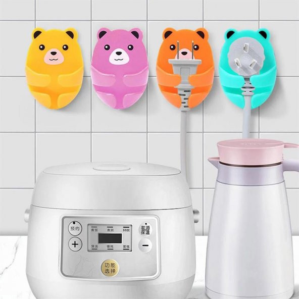 3B Trend Ayıcık Desenli Çok Amaçlı 4 Lü Tutucu Kablo Düzenleyici - 2