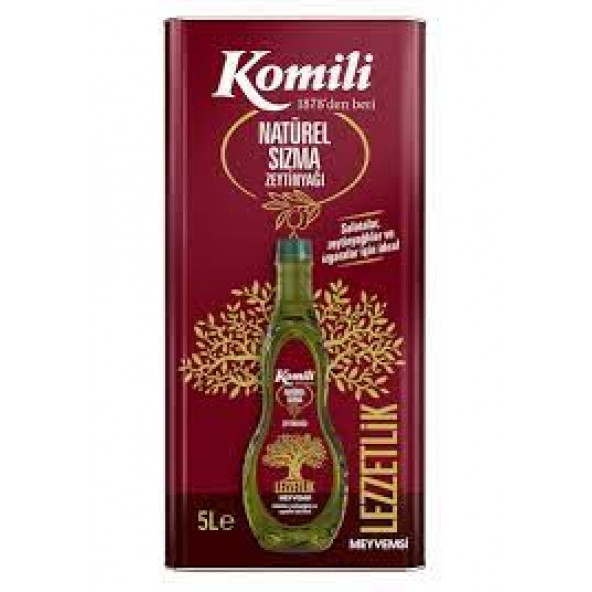 Komili Natürel Sızma Zeytinyağı (Meyvemsi) 5 Lt Teneke