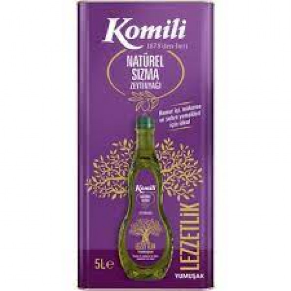 Komili Natürel Sızma Zeytinyağı (Yumuşak) 5 Lt Teneke X 2 Adet