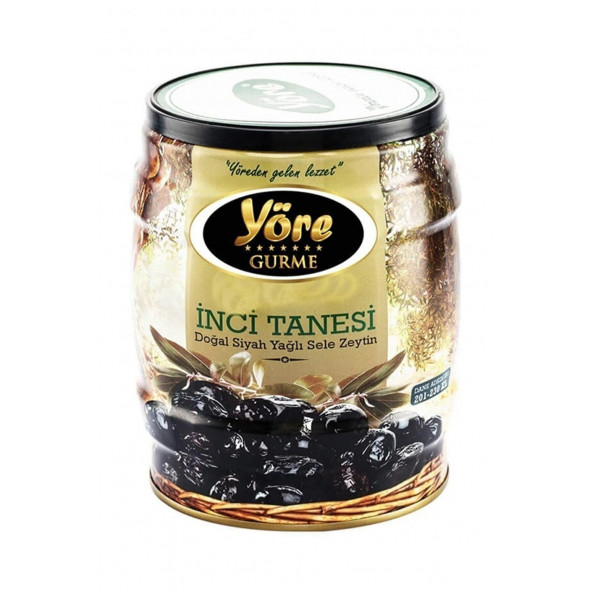 Yöre İnci Tanesi Sofralık Yağlı Sele Siyah Zeytin 750 Gr Teneke