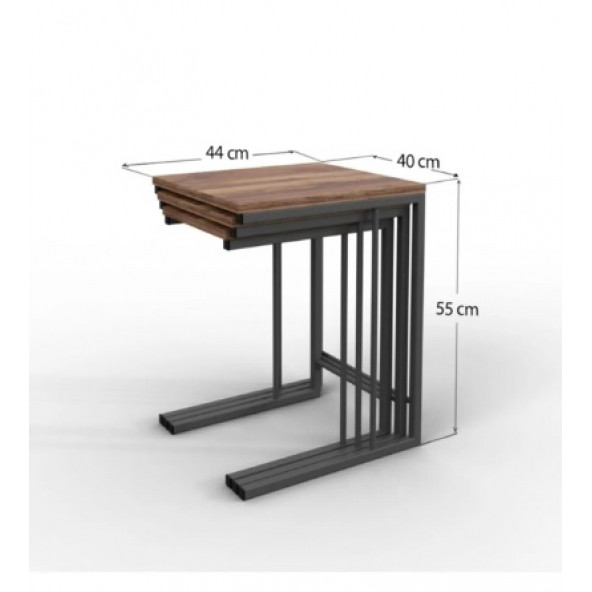 HouseLab Zigon Sehpa, Metal Zigon Sehpa (3 Lü C Zigon Sehpa) ürün görseli