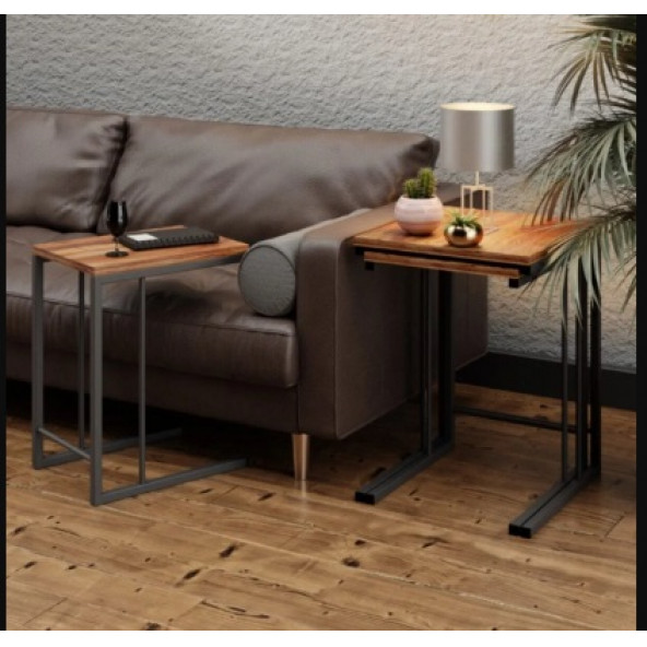 HouseLab Zigon Sehpa, Metal Zigon Sehpa (3 Lü C Zigon Sehpa) - Resim 3