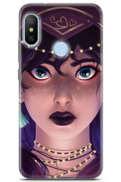 Xiaomi Mi A2 Lite Kılıf Orijinal Seri Anime 23 Hint Anime Telefon Kabı Mor