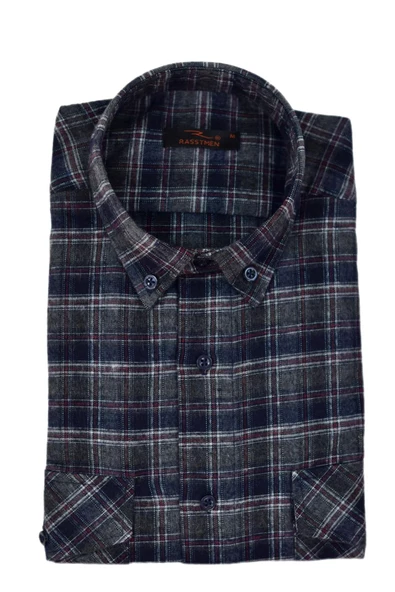 Erkek Pamuklu Kışlık Çift Cep Kapaklı Renk Gömlek BGL-ST03266 - Resim 4