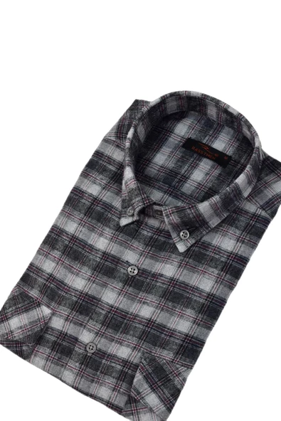 Erkek Pamuklu Kışlık Çift Cep Kapaklı Renk Gömlek BGL-ST03266 - Resim 10