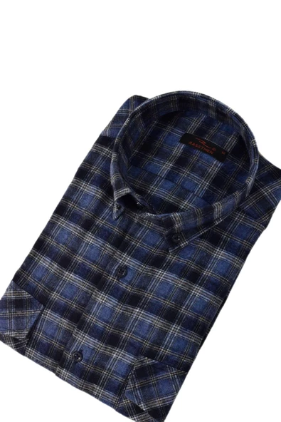 Erkek Pamuklu Kışlık Çift Cep Kapaklı Renk Gömlek BGL-ST03266 - Resim 12