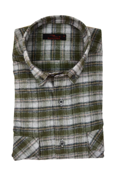 Erkek Pamuklu Kışlık Çift Cep Kapaklı Renk Gömlek BGL-ST03266 - Resim 7