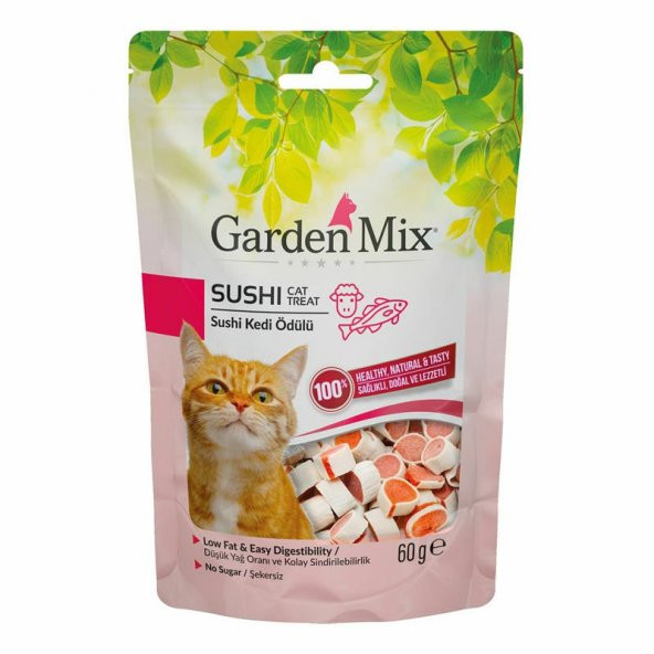 Garden Mix Kuzu Etli Balıklı Sushi Kedi Ödülü 60 Gr