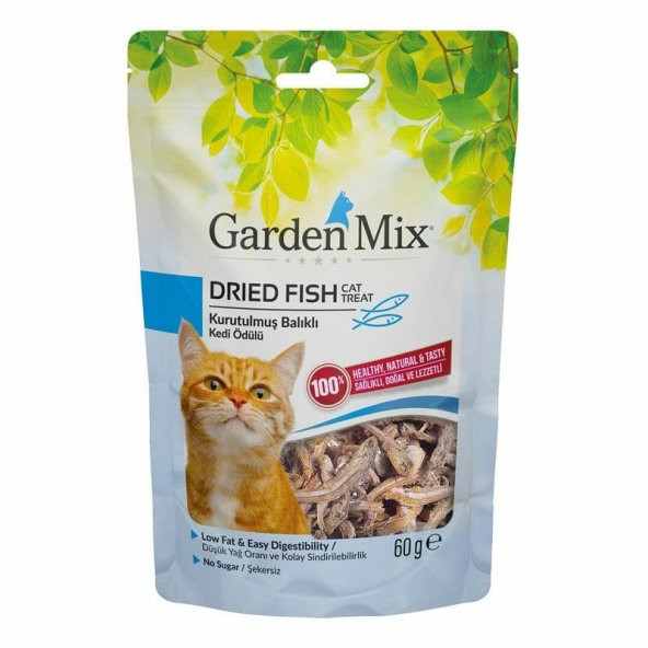 Garden Mix Kurutulmuş Gerçek Balık Kedi Ödülü 60 Gr