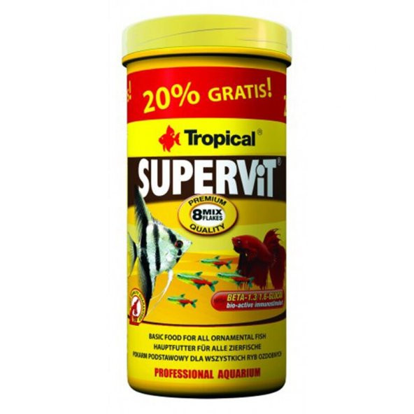 Tropical Supervit Flake Pul Balık Yemi 250 ml +  20 Bonus 60 gr