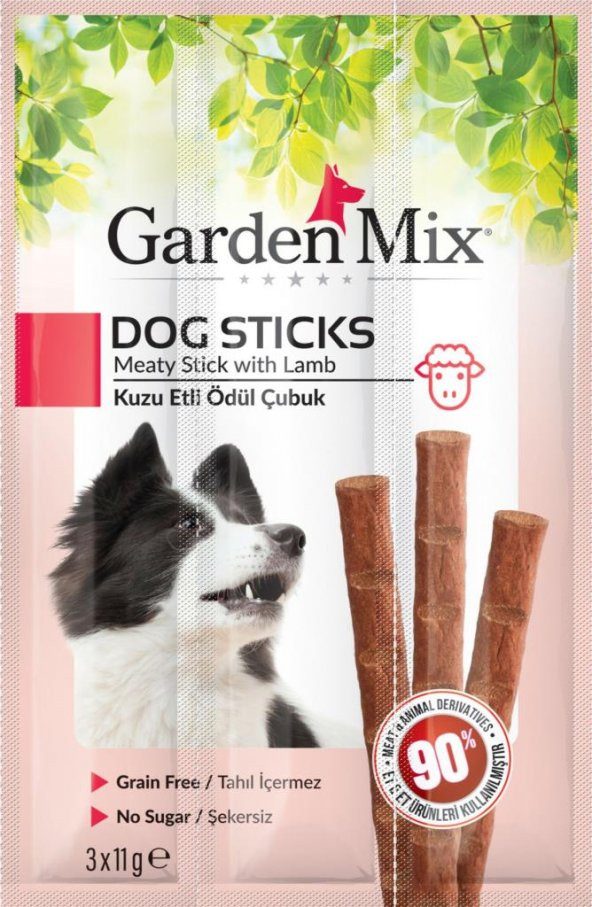 Gardenmix Kuzu Etli Köpek Stick Ödül 3 x 11 gr 20‘li