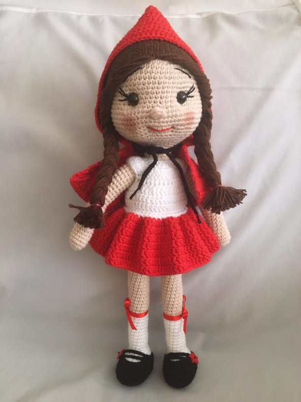 Kırmızı Başlıklı Kız Amigurumi Organik Oyuncak - 1