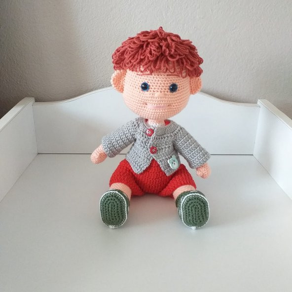 Sevimli Erkek Bebek Amigurumi Organik Oyuncak - 2