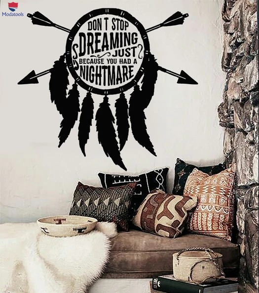 Oturma Odası, Ofis, Dükkan Duvar Sticker Dreamcatcher Alıntı Etnik Dekorasyon Çıkartmaları Benzersiz Hediyelik