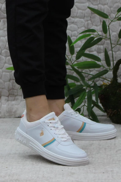 U.S. Polo Assn. Drew 3PR Anatomik Orijinal Ürün Rahat Sneaker Kadın Spor Ayakkabı - Resim 5