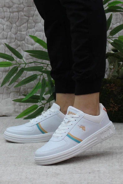 U.S. Polo Assn. Drew 3PR Anatomik Orijinal Ürün Rahat Sneaker Kadın Spor Ayakkabı - Resim 7