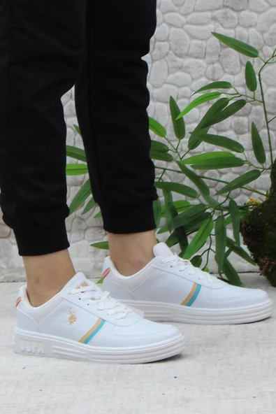 U.S. Polo Assn. Drew 3PR Anatomik Orijinal Ürün Rahat Sneaker Kadın Spor Ayakkabı - Resim 6