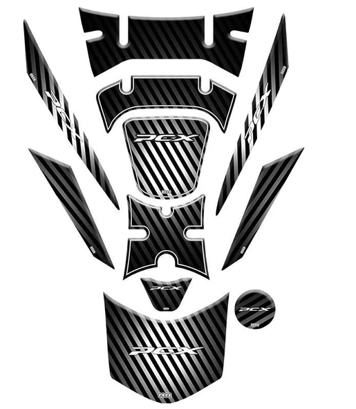 Honda PCX 125 Tank Pad Seti 11 Parça Beyaz 2018-2020 ürün görseli