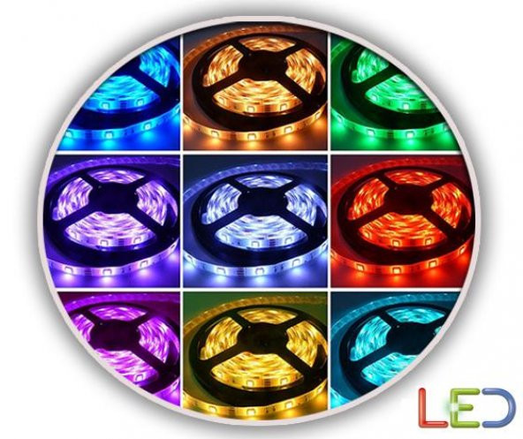 ŞERİT LED 24V ÜÇ ÇİP DIŞ MEKAN KIRMIZI 5MT