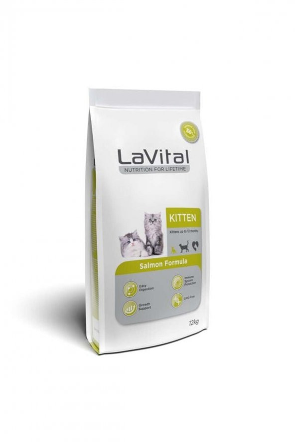 Lavital Kitten Somonlu Yavru Kedi Maması 12 Kg